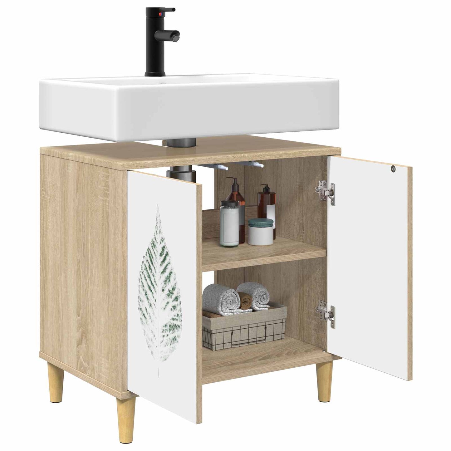 Badkamerkast HANAU Sonoma 60 x 40 x 60 cm Bewerkt hout
