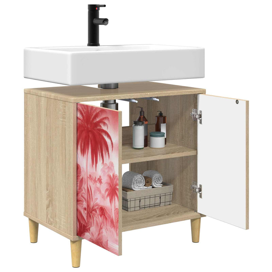 Badkamerkast AACHEN Sonoma 60 x 40 x 60 cm Bewerkt hout