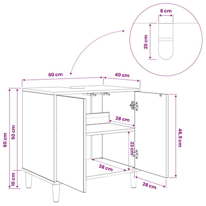 Badkamerkast GOTHA Sonoma 60 x 40 x 60 cm Bewerkt hout