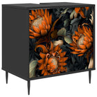 Badkamerkast LOCHEM Zwart eiken 60 x 40 x 61 cm Bewerkt hout