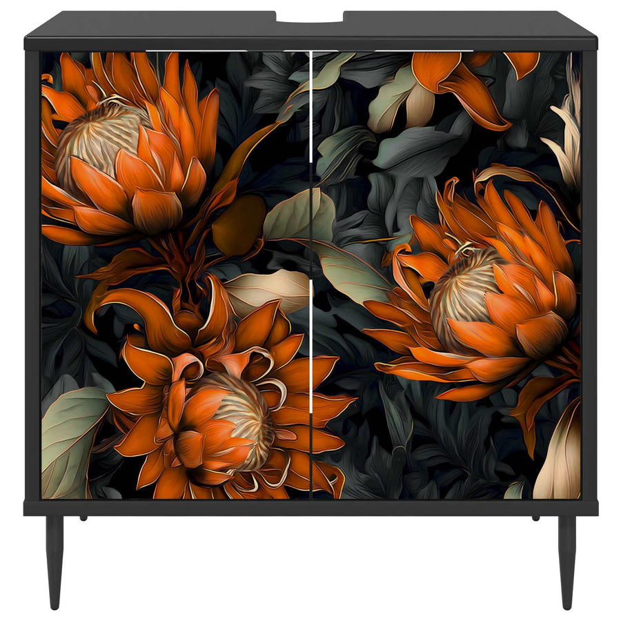 Badkamerkast LOCHEM Zwart eiken 60 x 40 x 61 cm Bewerkt hout