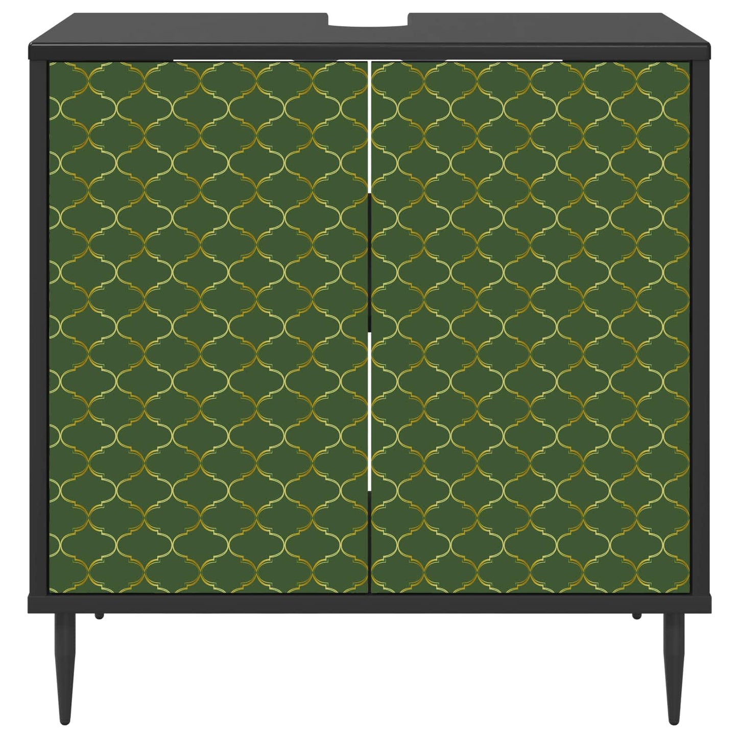 Badkamerkast GELEEN Zwart eiken 60 x 40 x 61 cm Bewerkt hout