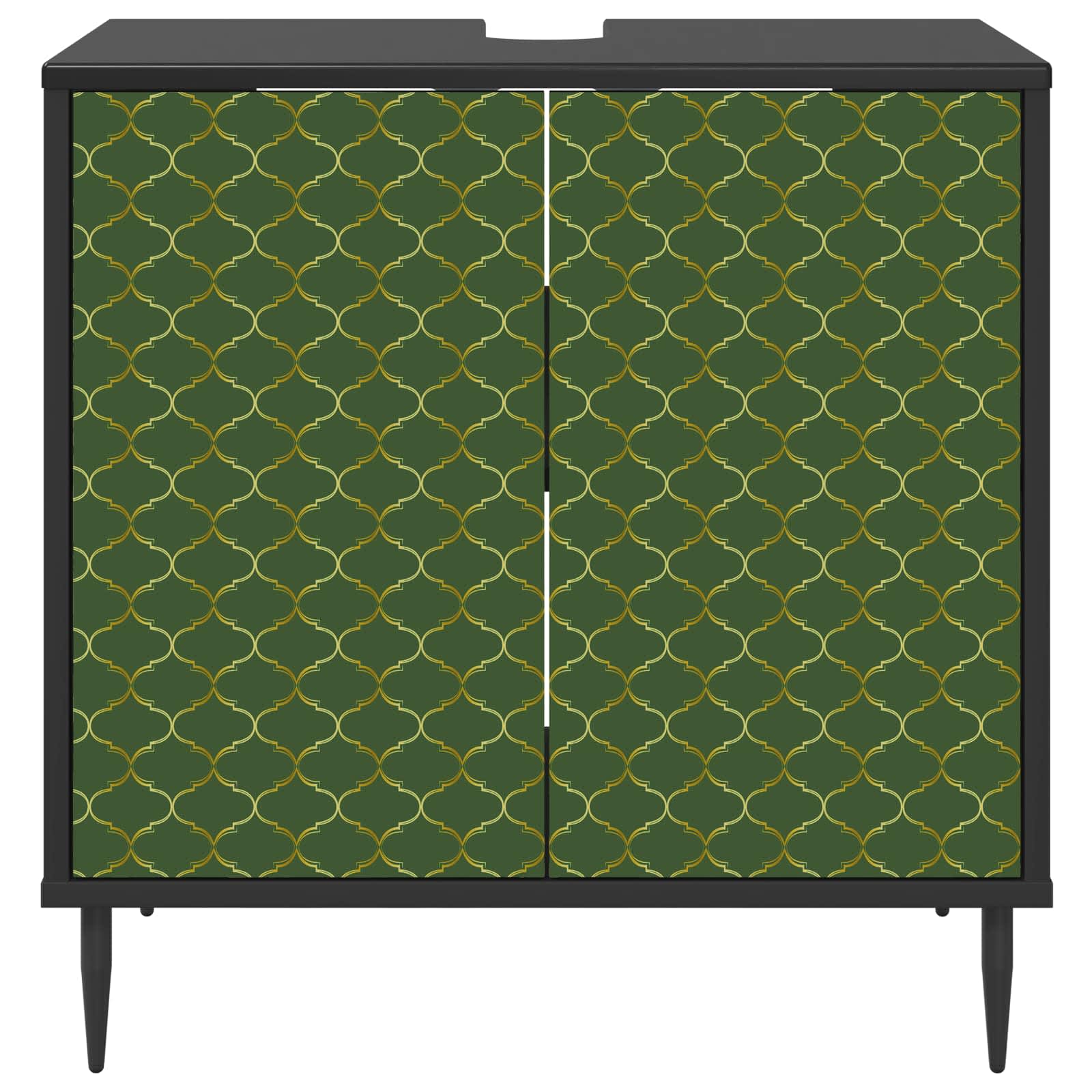 Badkamerkast GELEEN Zwart eiken 60 x 40 x 61 cm Bewerkt hout