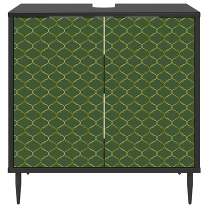 Badkamerkast GELEEN Zwart eiken 60 x 40 x 61 cm Bewerkt hout