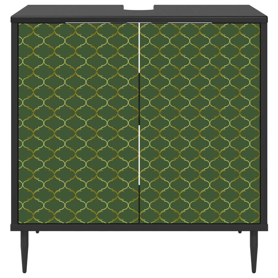 Badkamerkast GELEEN Zwart eiken 60 x 40 x 61 cm Bewerkt hout