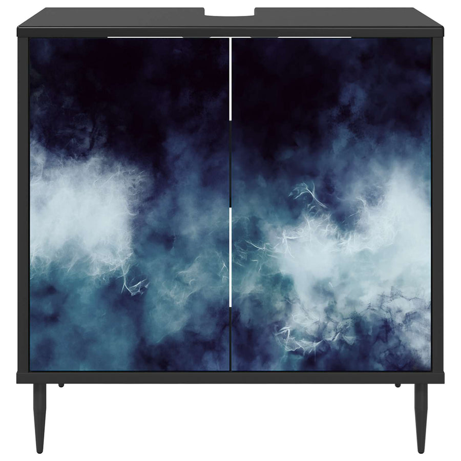 Badkamerkast RAALTE Zwart eiken 60 x 40 x 61 cm Bewerkt hout