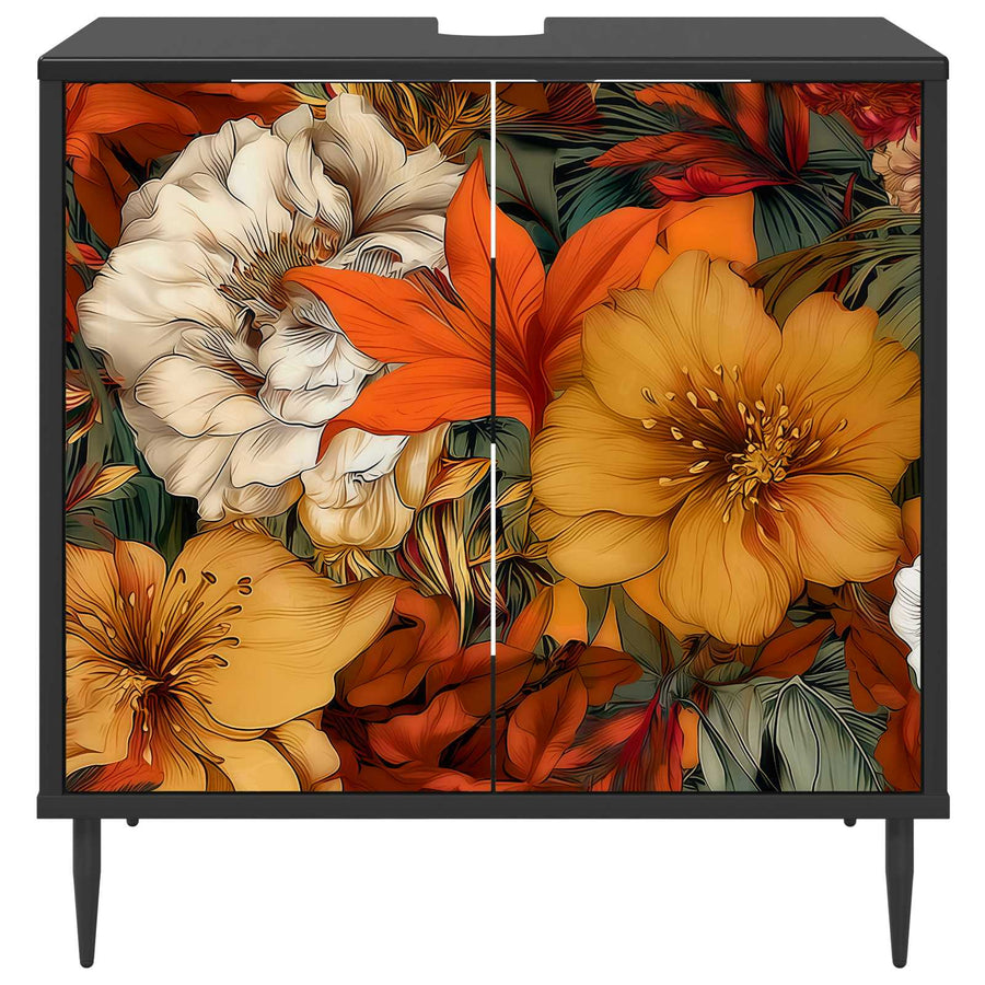 Badkamerkast GENNEP Zwart eiken 60 x 40 x 61 cm Bewerkt hout