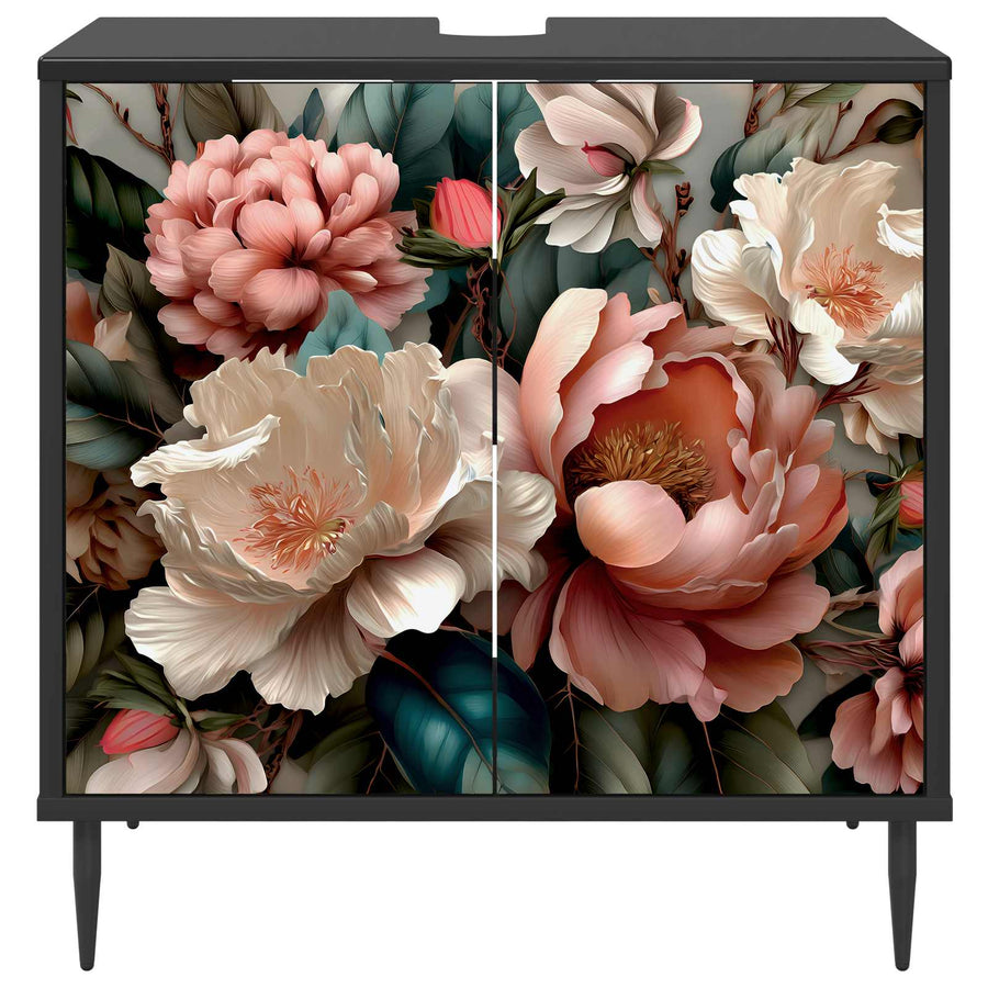 Badkamerkast BORNE Zwart eiken 60 x 40 x 61 cm Bewerkt hout