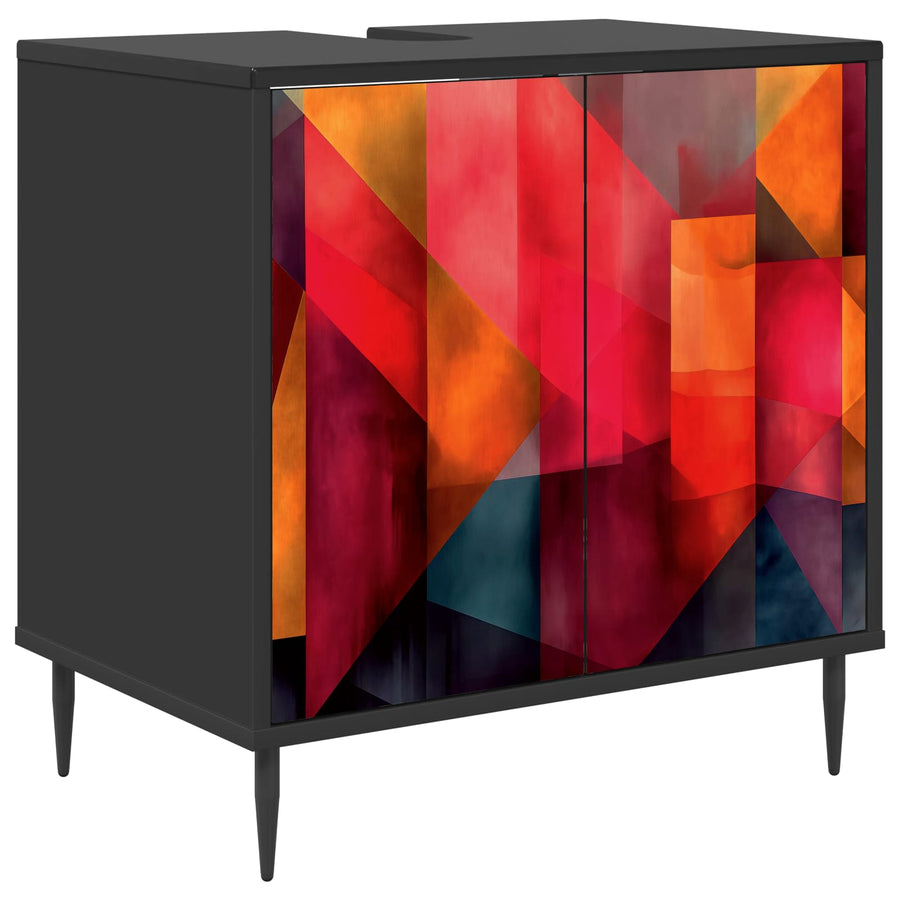 Badkamerkast HEESCH Zwart eiken 60 x 40 x 61 cm Bewerkt hout
