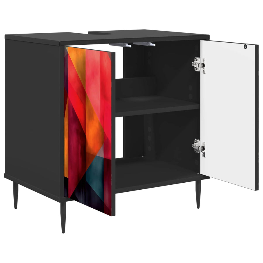 Badkamerkast HEESCH Zwart eiken 60 x 40 x 61 cm Bewerkt hout
