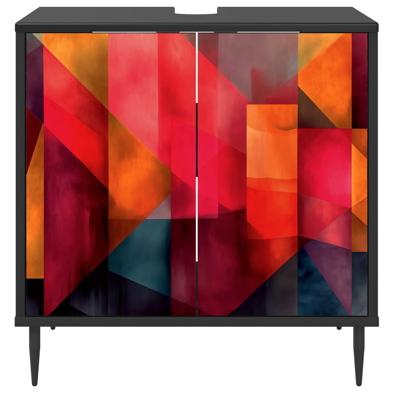 Badkamerkast HEESCH Zwart eiken 60 x 40 x 61 cm Bewerkt hout