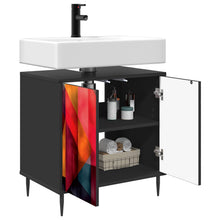 Badkamerkast HEESCH Zwart eiken 60 x 40 x 61 cm Bewerkt hout