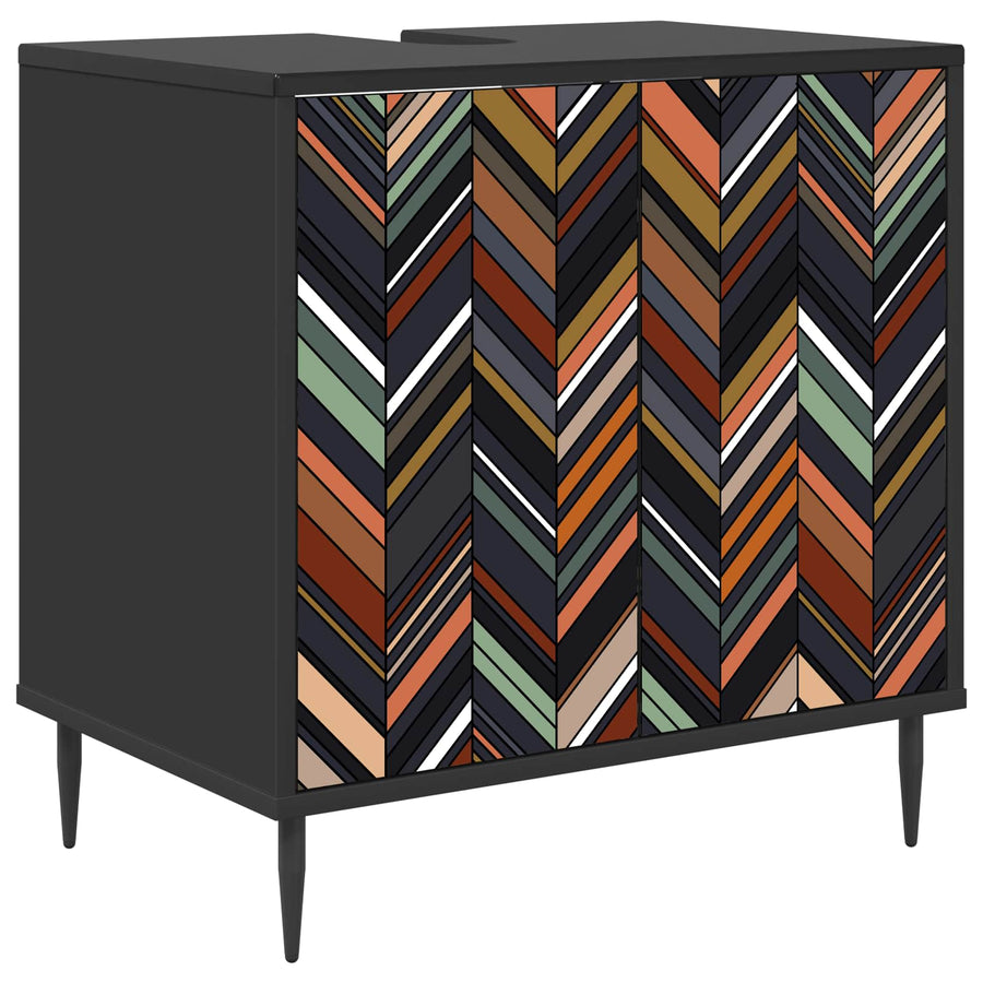 Badkamerkast OMMEN Zwart eiken 60 x 40 x 61 cm Bewerkt hout