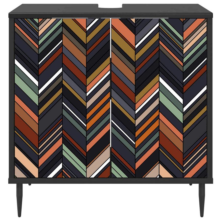 Badkamerkast OMMEN Zwart eiken 60 x 40 x 61 cm Bewerkt hout