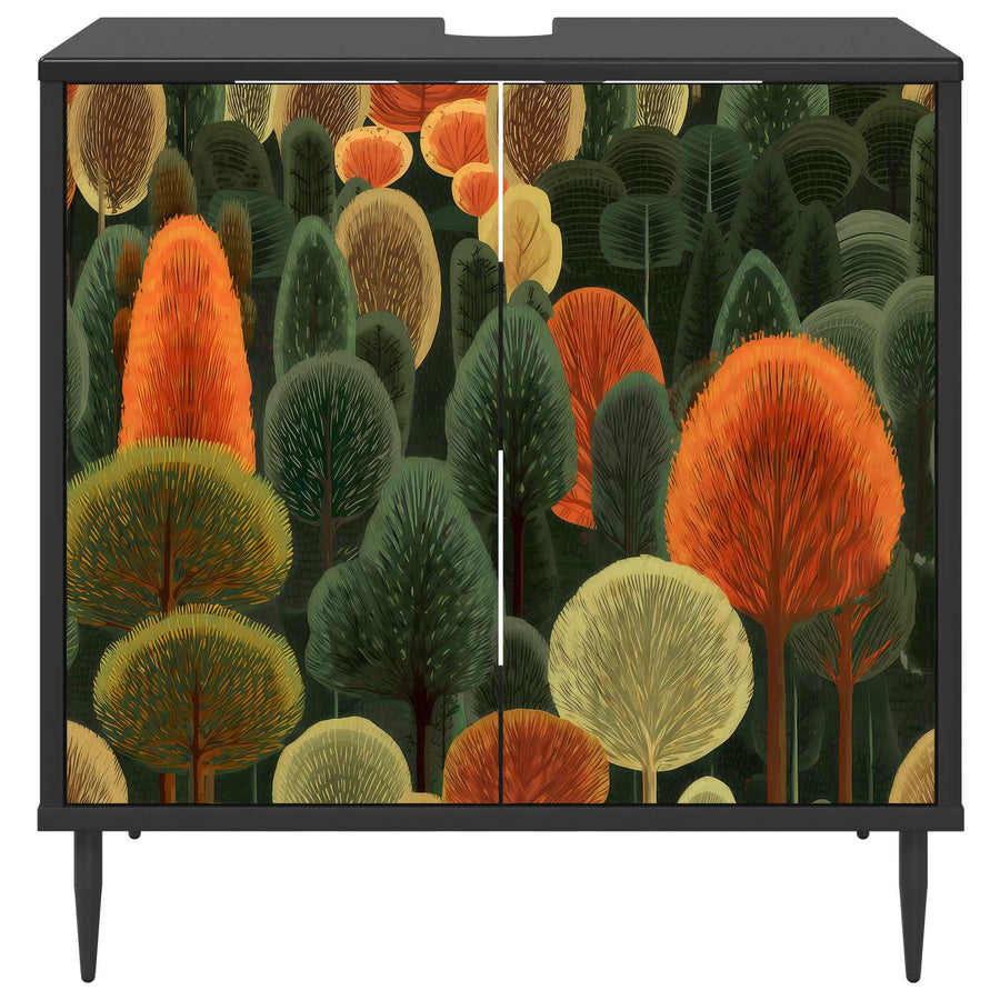 Badkamerkast ZAANDAM Zwart eiken 60 x 40 x 61 cm Bewerkt hout
