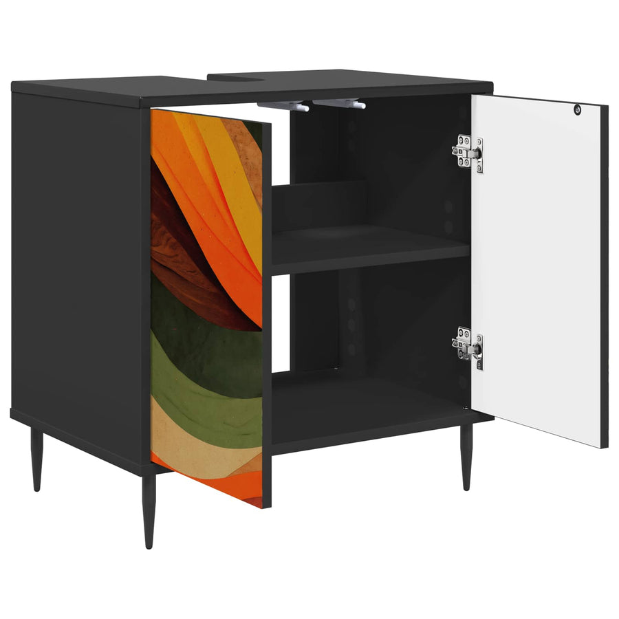 Badkamerkast BONN Zwart eiken 60 x 40 x 61 cm Bewerkt hout