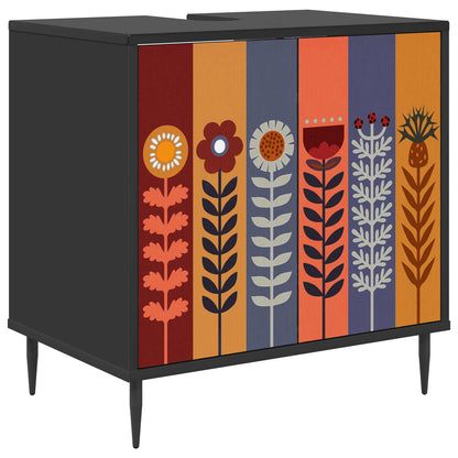 Badkamerkast ESSEN Zwart eiken 60 x 40 x 61 cm Bewerkt hout