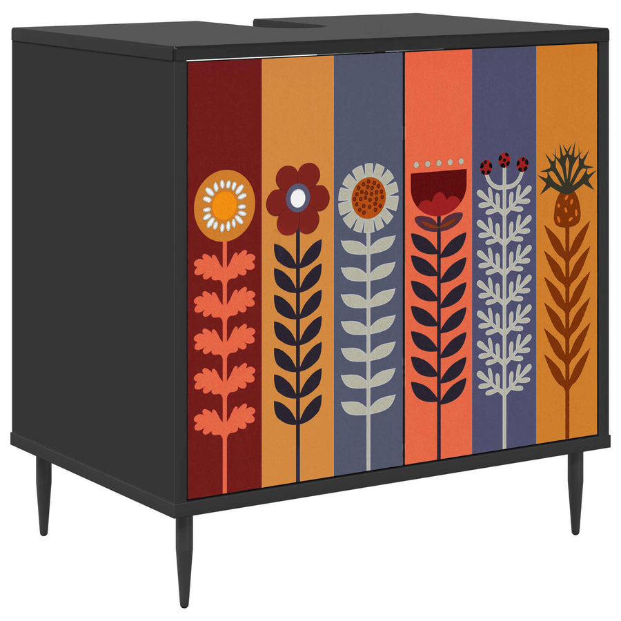 Badkamerkast ESSEN Zwart eiken 60 x 40 x 61 cm Bewerkt hout