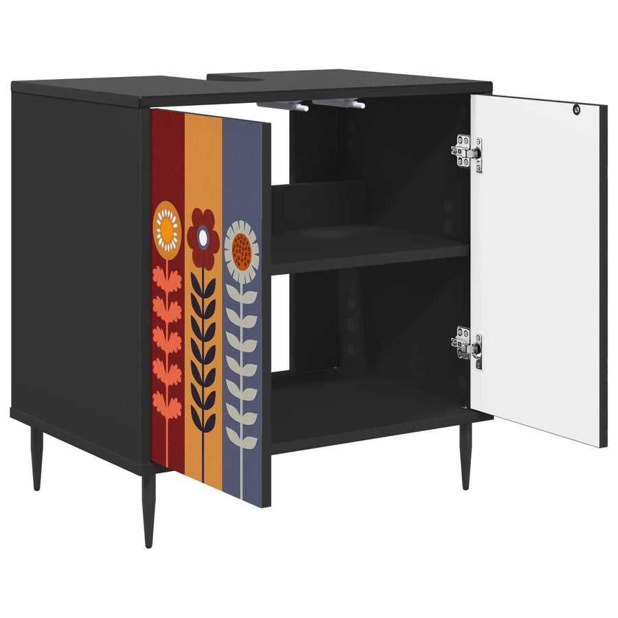 Badkamerkast ESSEN Zwart eiken 60 x 40 x 61 cm Bewerkt hout
