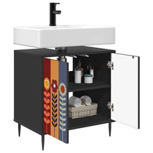 Badkamerkast ESSEN Zwart eiken 60 x 40 x 61 cm Bewerkt hout
