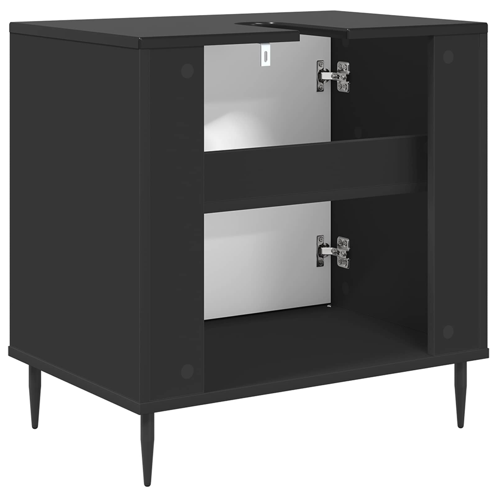 Badkamerkast KIEL Zwart eiken 60 x 40 x 61 cm Bewerkt hout