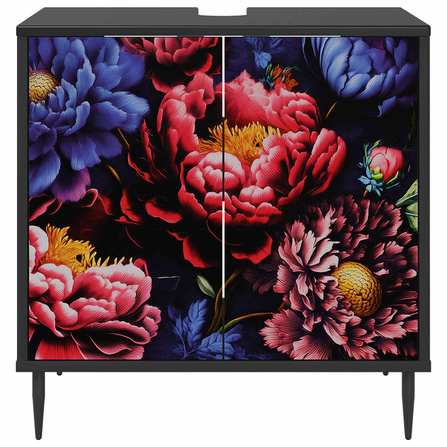 Badkamerkast KIEL Zwart eiken 60 x 40 x 61 cm Bewerkt hout