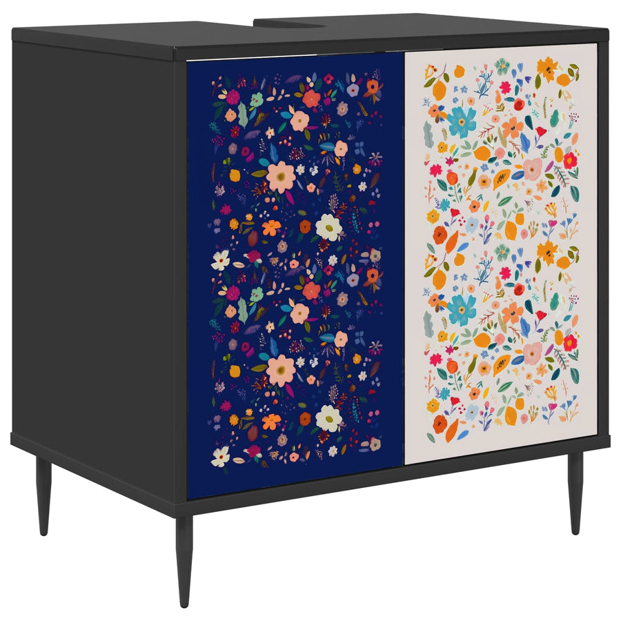 Badkamerkast MAINZ Zwart eiken 60 x 40 x 61 cm Bewerkt hout