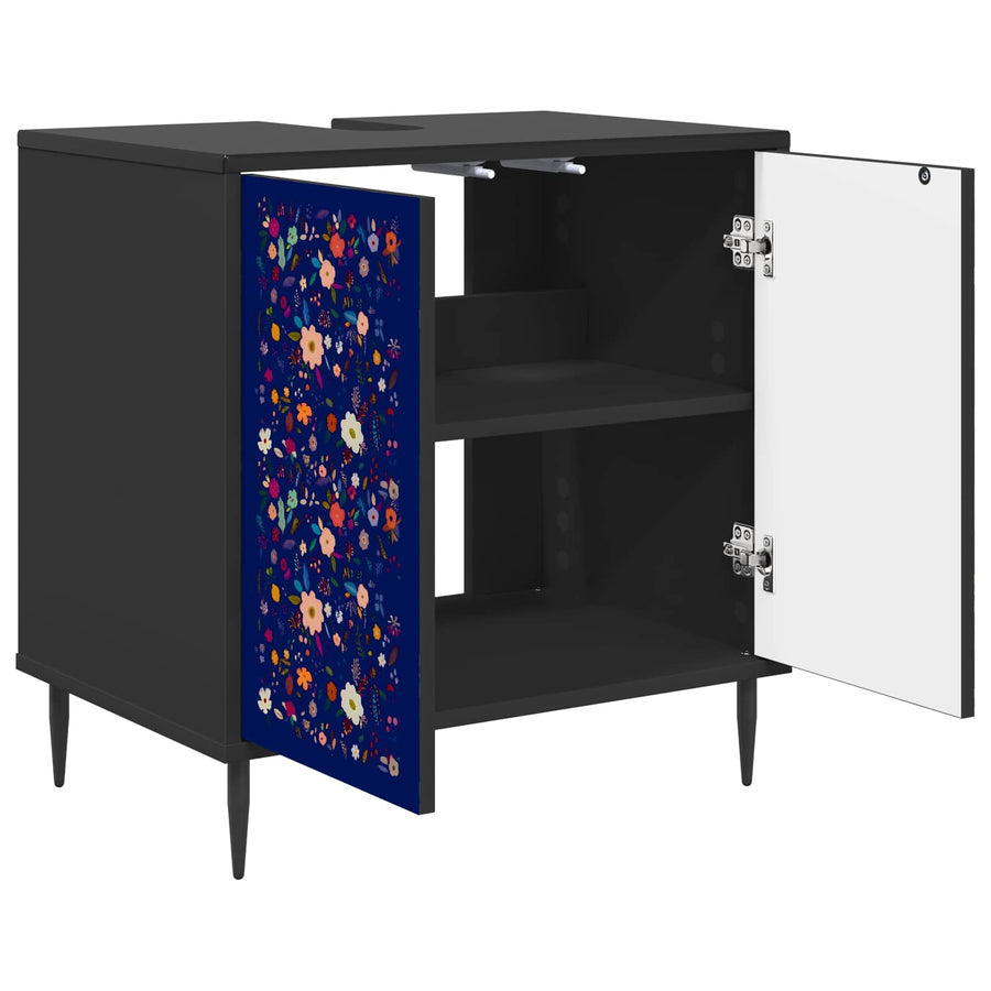 Badkamerkast MAINZ Zwart eiken 60 x 40 x 61 cm Bewerkt hout