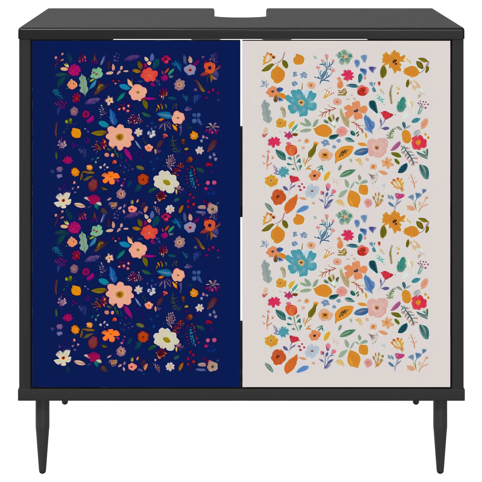 Badkamerkast MAINZ Zwart eiken 60 x 40 x 61 cm Bewerkt hout