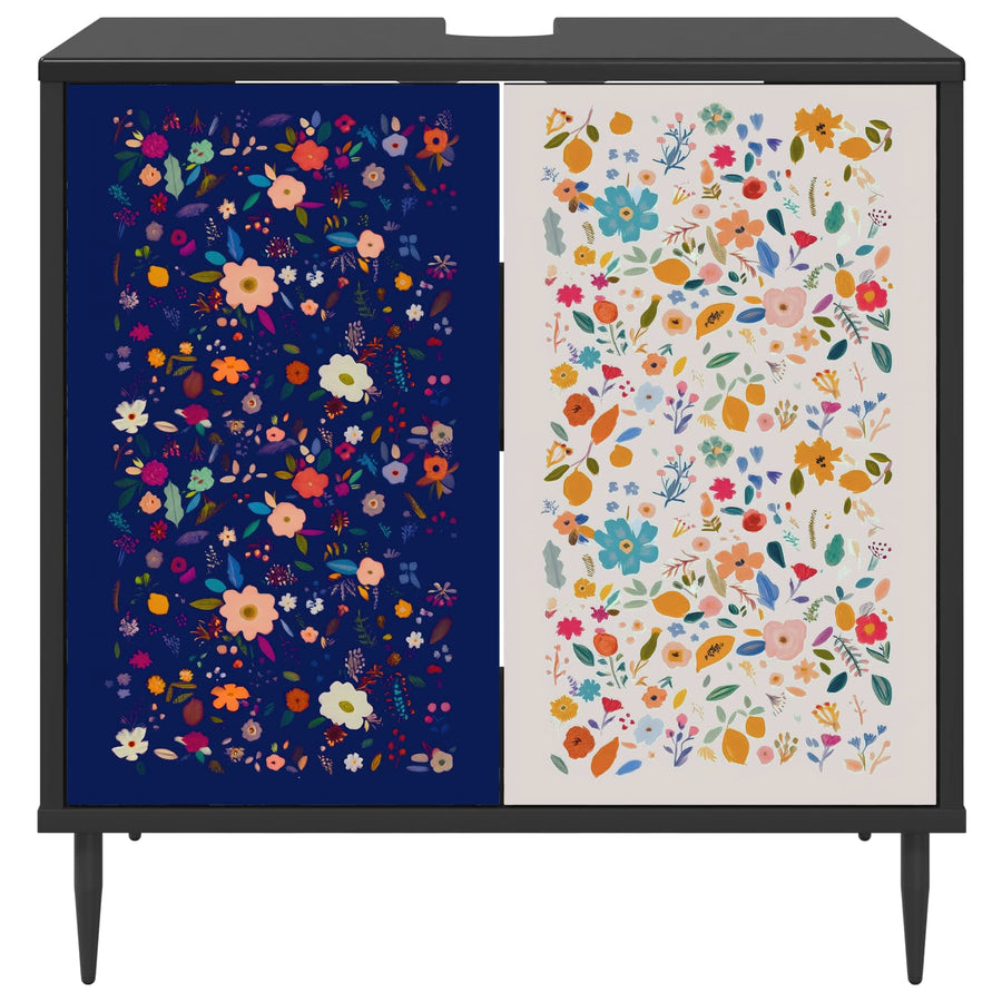 Badkamerkast MAINZ Zwart eiken 60 x 40 x 61 cm Bewerkt hout
