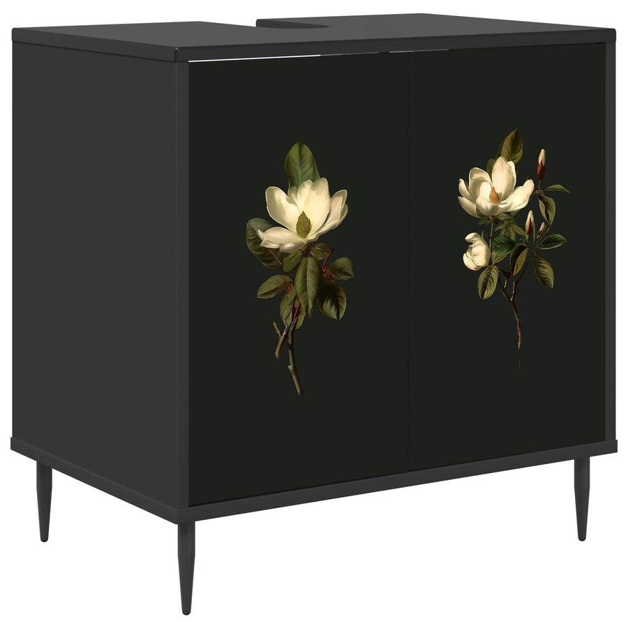 Badkamerkast BREMEN Zwart eiken 60 x 40 x 61 cm Bewerkt hout