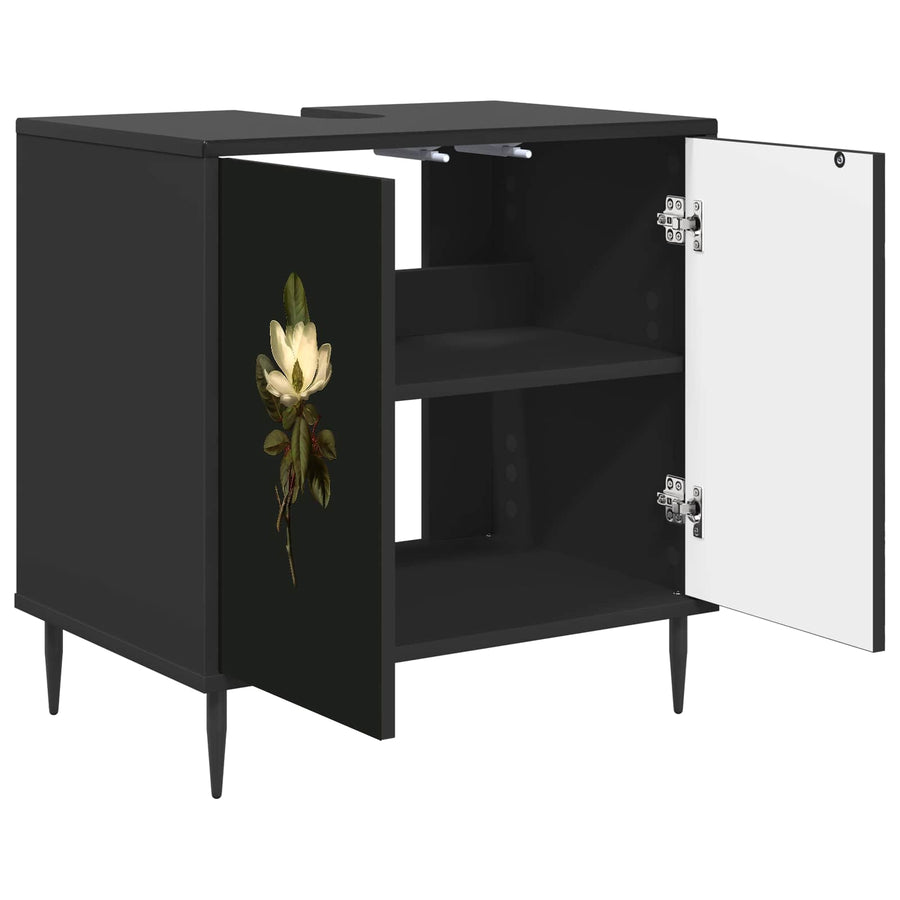 Badkamerkast BREMEN Zwart eiken 60 x 40 x 61 cm Bewerkt hout