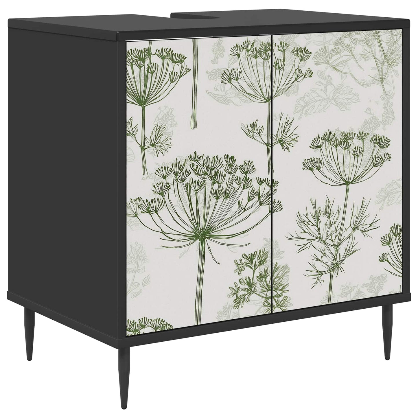 Badkamerkast GOTHA Zwart eiken 60 x 40 x 61 cm Bewerkt hout