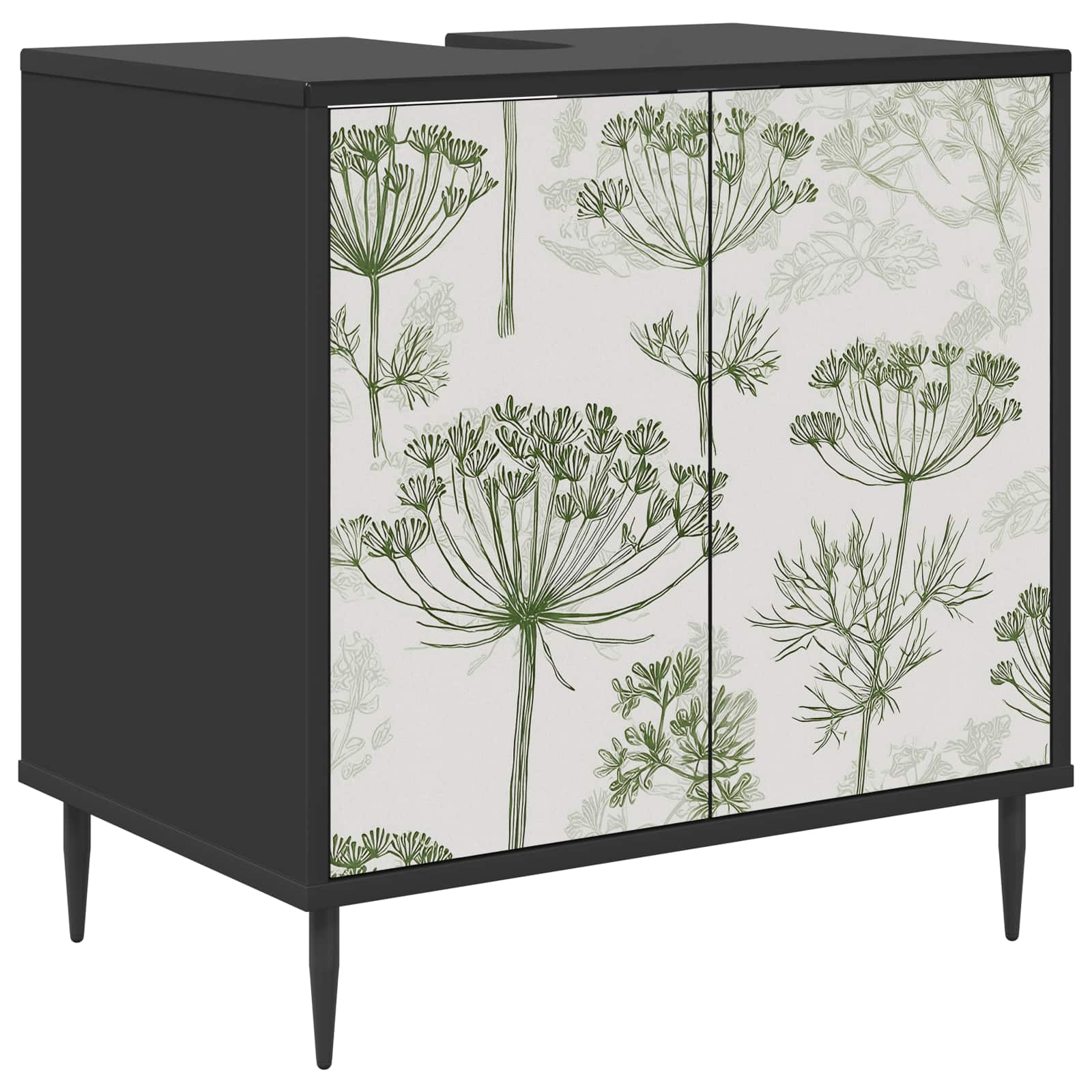 Badkamerkast GOTHA Zwart eiken 60 x 40 x 61 cm Bewerkt hout