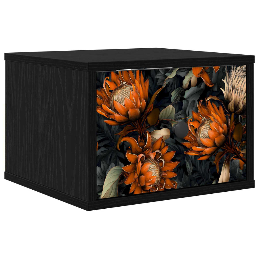 Wandkastje LOCHEM Zwart eiken 36 x 33 x 25 cm Bewerkt hout
