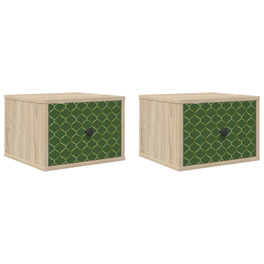 Wandkastje GELEEN 2 st Sonoma Eiken 36 x 33 x 25 cm