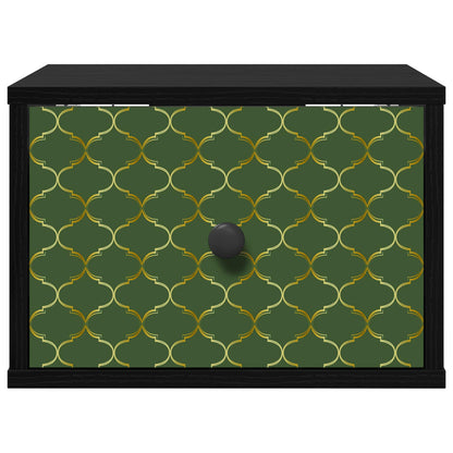 Wandkastje GELEEN Zwart eiken 36 x 33 x 25 cm Bewerkt hout