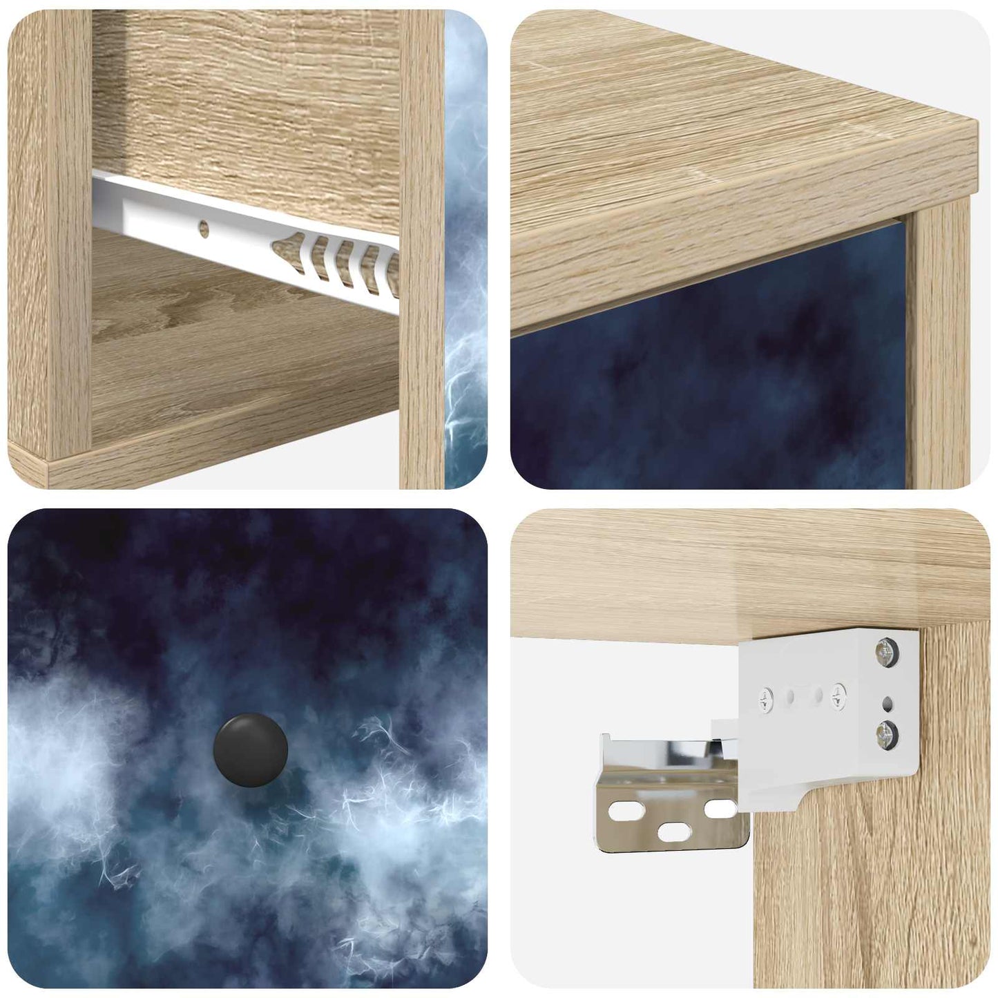 Wandkastje RAALTE Sonoma Eiken 36 x 33 x 25 cm Bewerkt hout