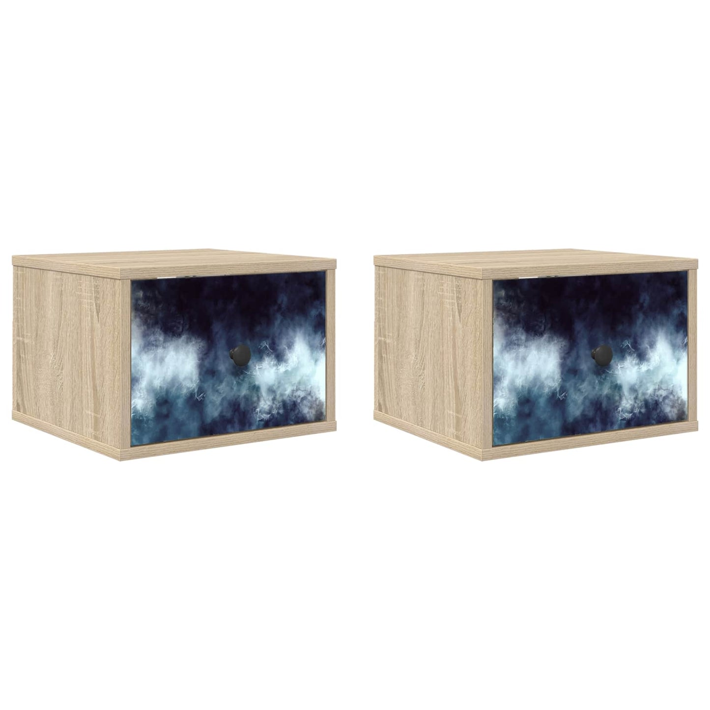 Wandkastje RAALTE 2 st Sonoma Eiken 36 x 33 x 25 cm