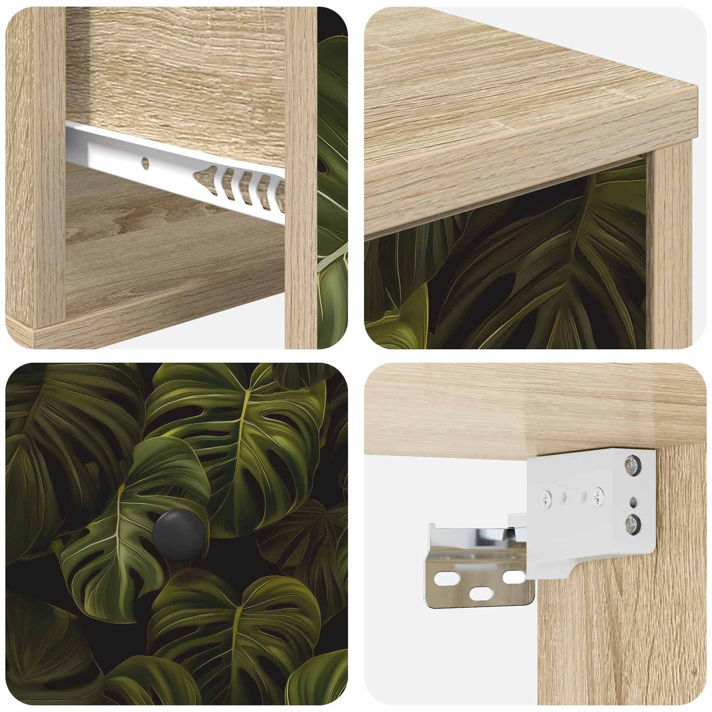 Wandkastje ELBURG Sonoma Eiken 36 x 33 x 25 cm Bewerkt hout
