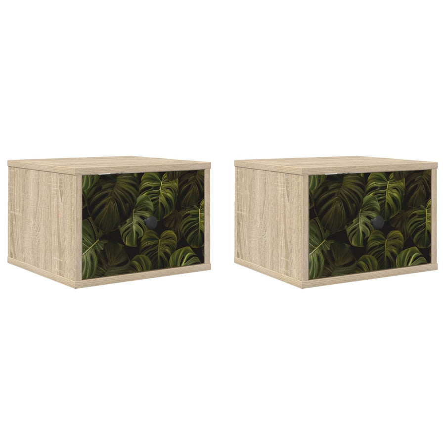 Wandkastje ELBURG 2 st Sonoma Eiken 36 x 33 x 25 cm