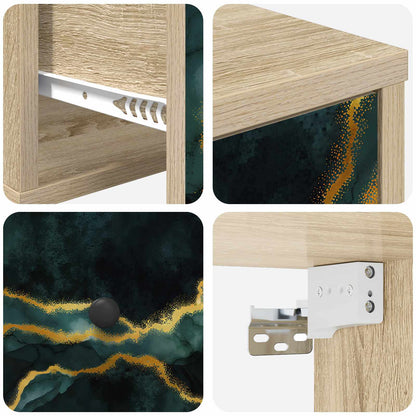 Wandkastje WIJHE Sonoma Eiken 36 x 33 x 25 cm Bewerkt hout