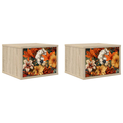 Wandkastje GENNEP 2 st Sonoma Eiken 36 x 33 x 25 cm