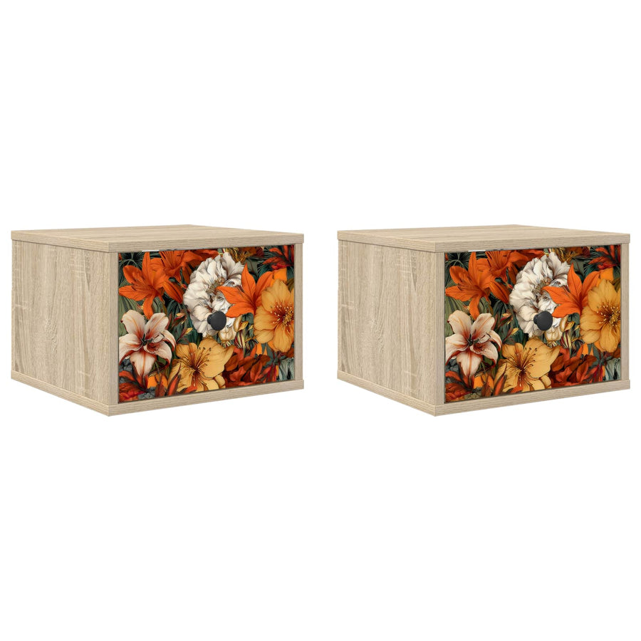 Wandkastje GENNEP 2 st Sonoma Eiken 36 x 33 x 25 cm