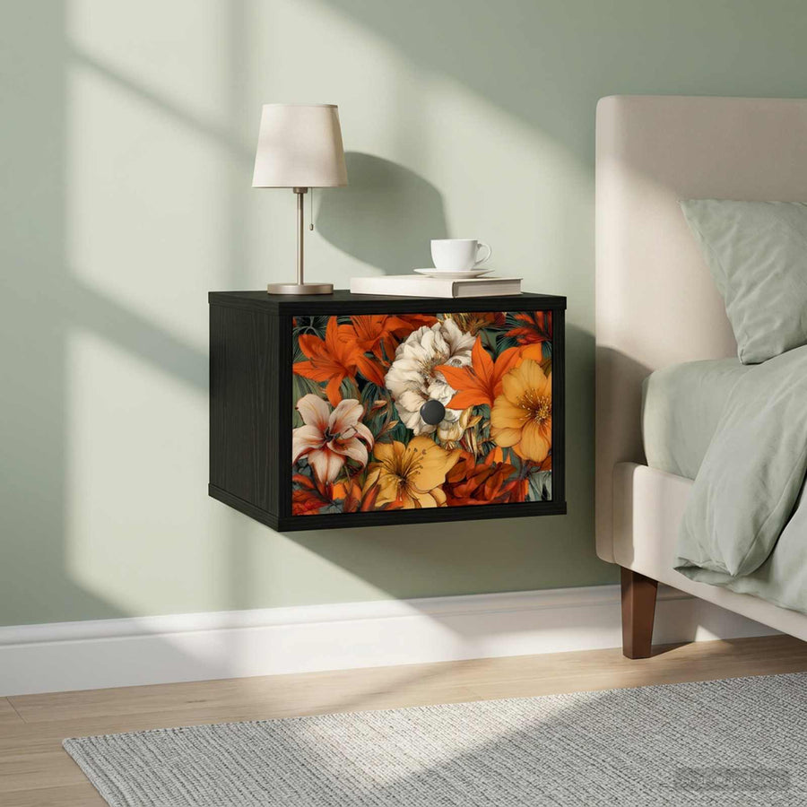 Wandkastje GENNEP Zwart eiken 36 x 33 x 25 cm Bewerkt hout