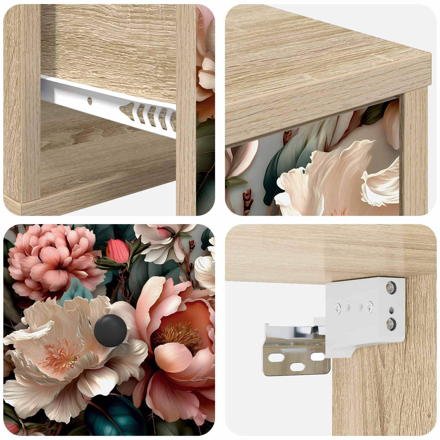 Wandkastje BORNE Sonoma Eiken 36 x 33 x 25 cm Bewerkt hout