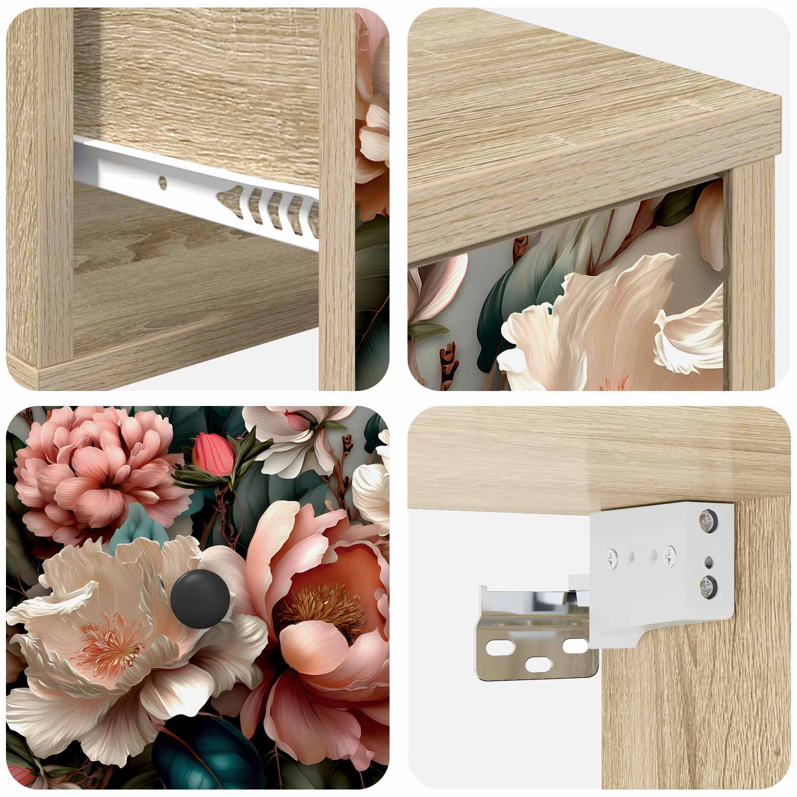 Wandkastje BORNE Sonoma Eiken 36 x 33 x 25 cm Bewerkt hout