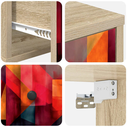 Wandkastje HEESCH 2 st Sonoma Eiken 36 x 33 x 25 cm