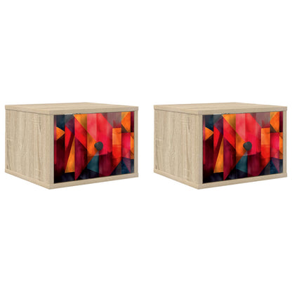 Wandkastje HEESCH 2 st Sonoma Eiken 36 x 33 x 25 cm