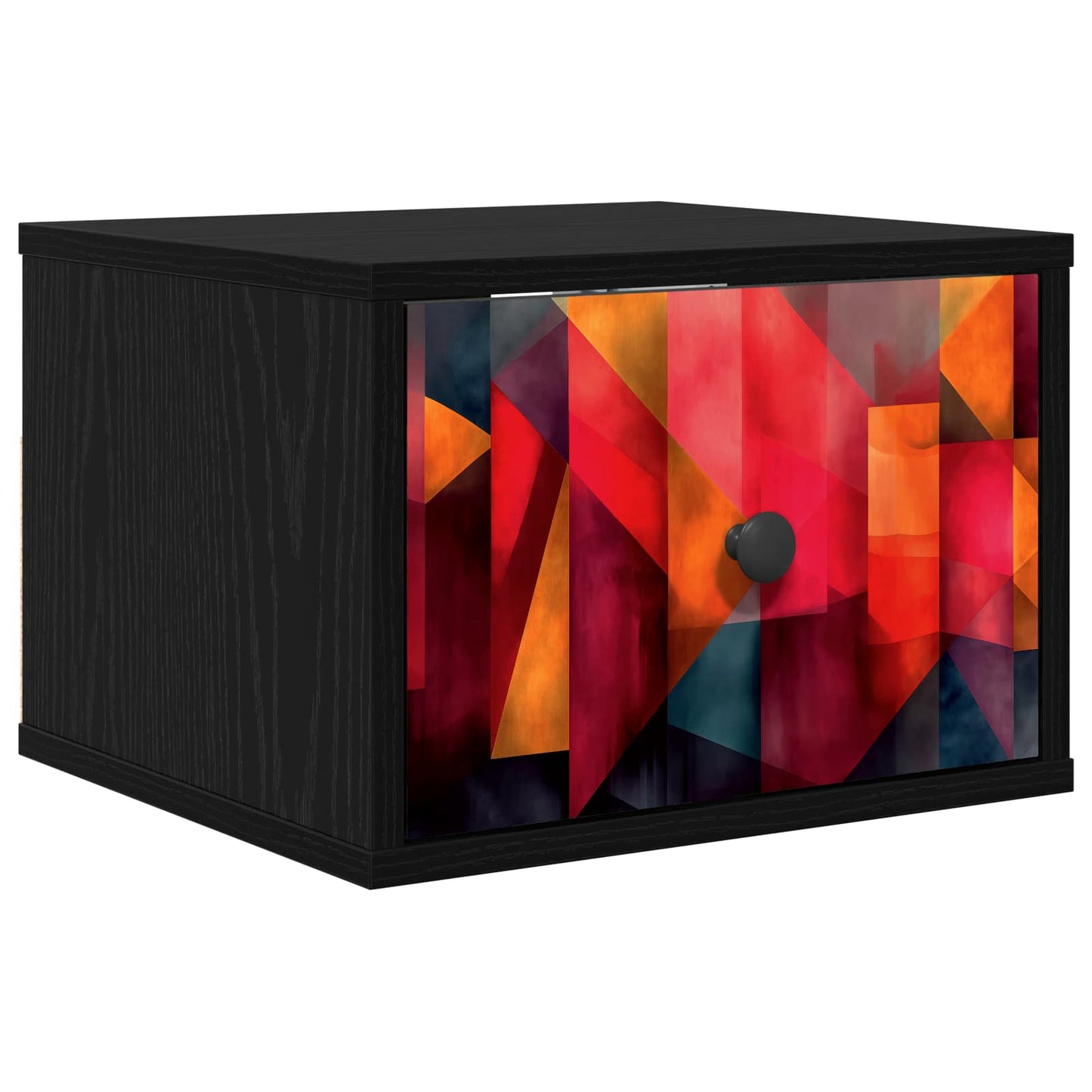 Wandkastje HEESCH Zwart eiken 36 x 33 x 25 cm Bewerkt hout